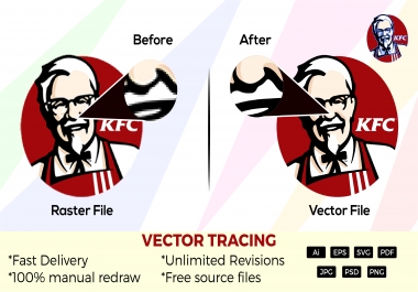 I'll do Vector Tracing,  Redraw,  hand drawing sketch to vector in 12 hours