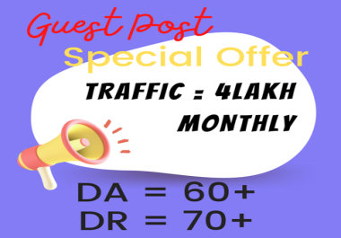 I will publish guest post on my blog DA 60+,  DR70+