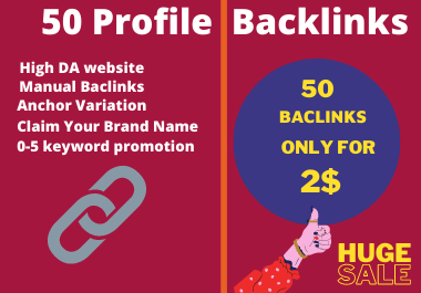 I will do 50 high domain authority SEO profile backlinks