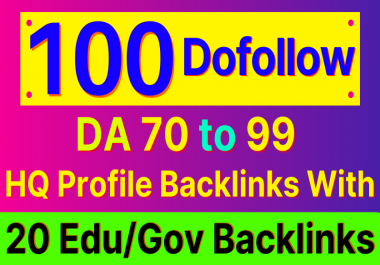 100 Pr9 +20 Edu Gov High Authority SEO Profile Backlinks