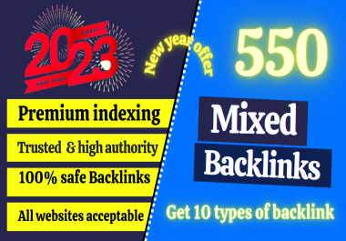 Premium 550 mixed backlinks - guest post,  pdf,  sb,  web 2.0,  link wheel,  directory,  infographic Etc