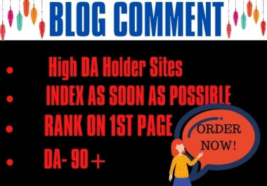 I will give 30 do follow blog comment backlinks and off page web optimization
