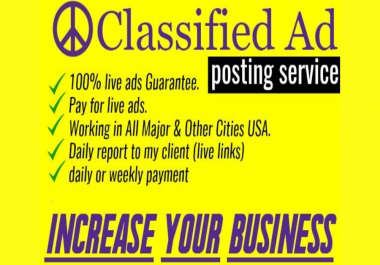 I will do classified ad posting in top sites
