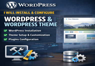 Install wordpress and Configure theme and plugins