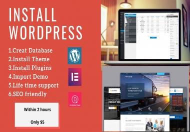 I will install wordpress, plugin, setup theme and creat database.