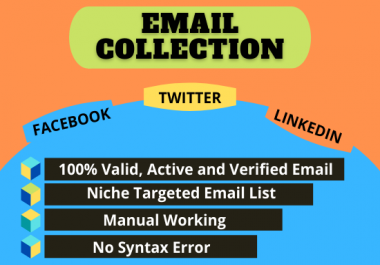 I will collect 5000+ verified niche targeted & location-based bulk email list for email marketing