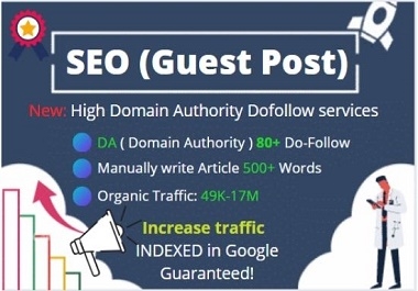 I will write and published dofollow SEO guest posting services