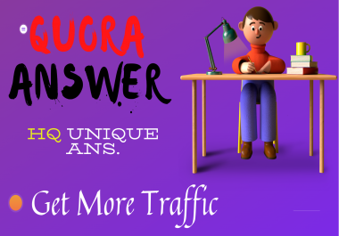 Create 5 Quora Answer to Promote your website or business with Unique Article