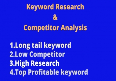 I will rehash SEO keyword research and competitor analysis