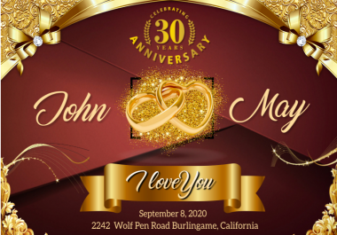 I will design wedding,  birthday,  Christmas or any type of invitation card