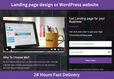 I will developed a landing page or wordpress website for your business