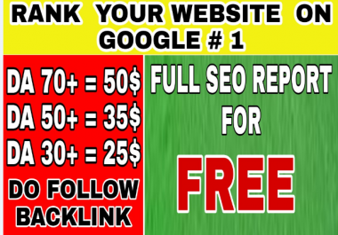 Increase you Website Domain authority with High DA 70+ and DA 50+ dofollow backlink