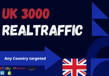 UK website Real person 3000 traffic low bounce rate google analytics trackable