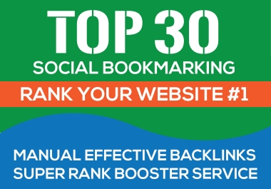 30+ High PR TOP Social Bookmarking Backlinks for website