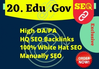 manually boost SEO 20+ Edu/Gov dofollow backlinks for google ranking