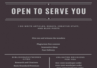 I will write anything you want