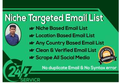 I will provide niche targeted email list,  bulk email collection
