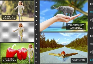 Change and remove photo background with retouching 5 photos