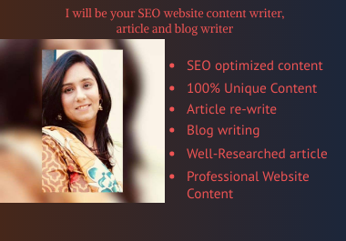 I will write SEO friendly Article,  Web site Content,  or Blog post