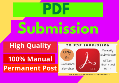 40 PDF Submission High Authority Permanent Dofollow Backlinks
