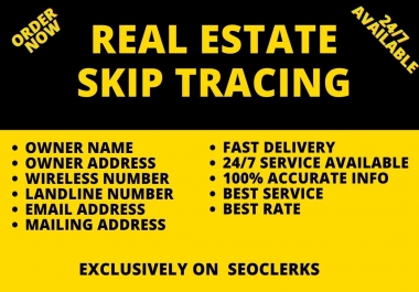 I will collect property owner information for real estate business by skip tracing
