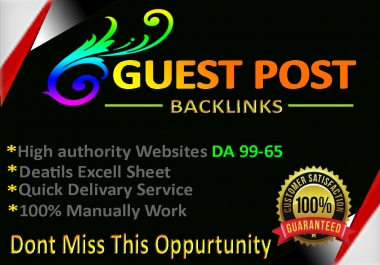 Published 5 Guest Posts Service With High Authority Dofollow Websites Includes DA 94-65 Plus