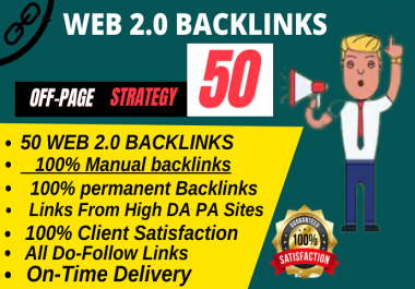 Rank on google 1st page with 50 High WEB 2.0 Backlinks manually