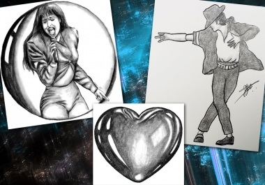 I will draw what you want in graphite pencil and charcoal