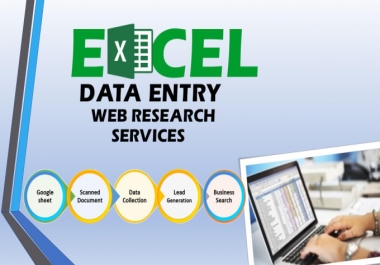 I will do data entry,  web research,  typing work,  copy paste,  excel data entry