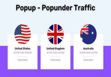 Website Traffic/Visitor From PopADS - Tier 1 countries