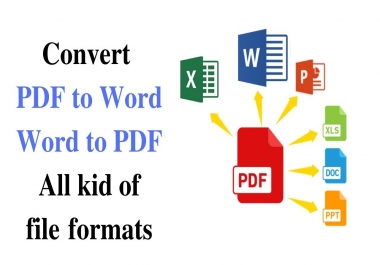 i will convert pdf to word, excel, image,  all formaty