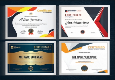 I will do professional certificate design