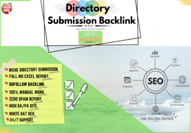 I will do manually 70 Best quality Directory Submission SEO Backlink on high authority sites.