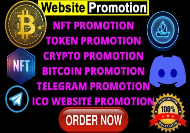 I will do organic promotion for your crypto,  nft,  discordservers,  token sales to large real investor