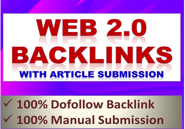 20 web 2.0 backlink with article submission as link building on off page seo service Manually