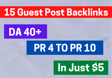 15 SEO Guest Post Backlinks 100 Dofollow.