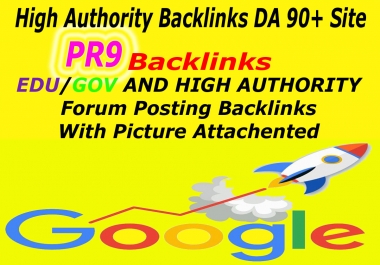 Super 60 Backlinks 40 PR9 + 15 EDU / GOV 90+ DA and Forum Backlinks Manually For Boost Your Google R