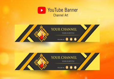I'll create eye catchy youtube banner within 24 hour