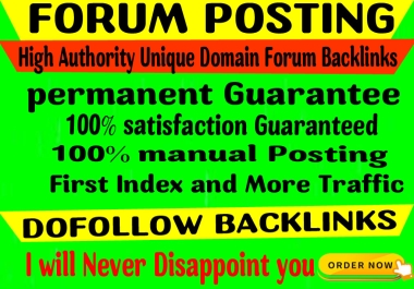 Powerful 20 Article Forum Posting Dofollow SEO Backlinks for Google Ranking