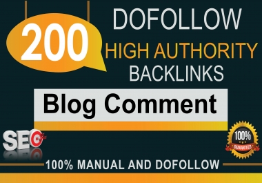 I will 200 dofollow blog comment backlinks high da 20 to 80