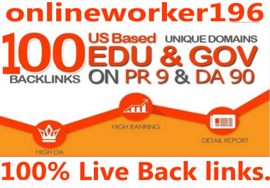I will create 100 edu,  gov backlinks