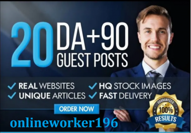 I will publish guest post on 20 websites da 60 plus