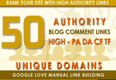 Manually 50 backlinks high DA PA 50+