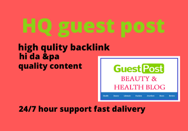 Write and Publish 10 Guest Post on high Authority Unique backlinks Contextual link building