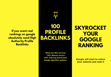100 SEO Dofollow Profile Backlinks DA 70/ 90+ Safe High Quality And Manual