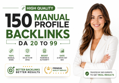 I will do 150 high da profile backlinks manually