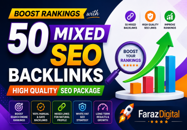 Boost Rankings with 50 Mixed SEO Backlinks High Quality SEO Package
