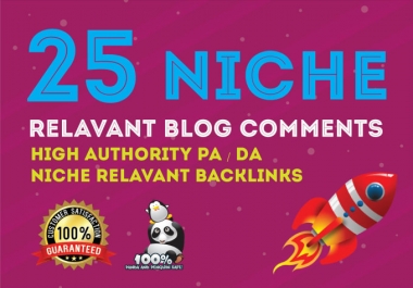 I will provide 25 niche relevant blog comments