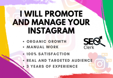 I will be your instagram marketing manager and grow your profile