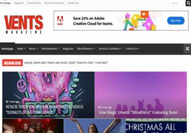 I will write and publish your contents Ventsmagazine and fashion sites